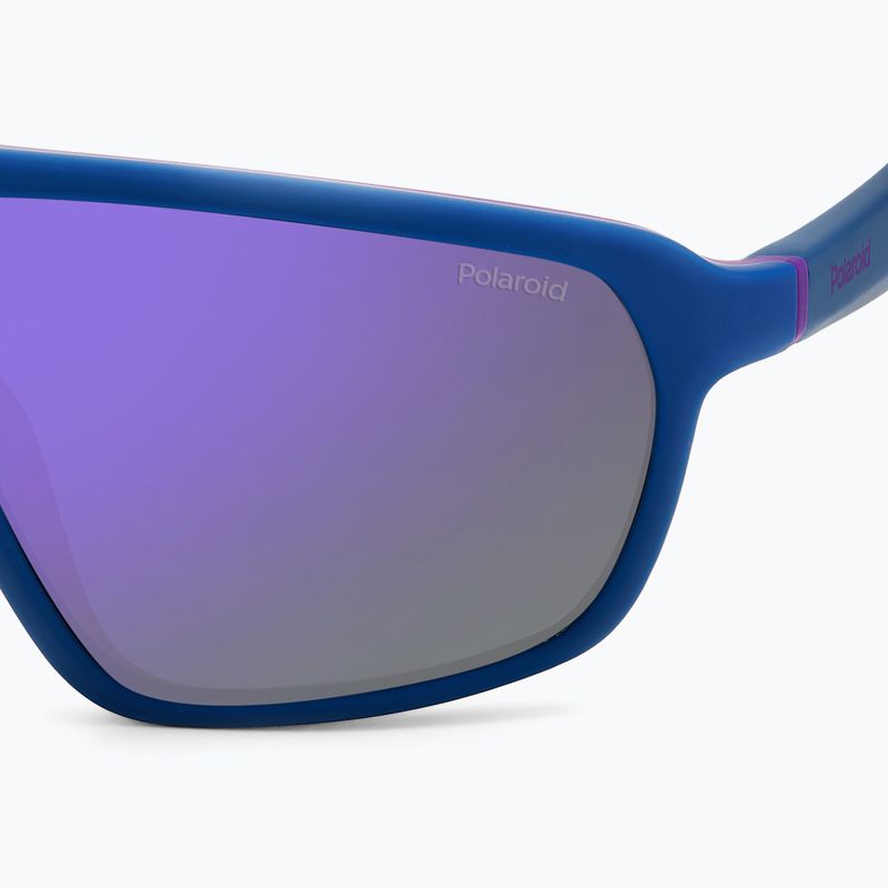 Occhiali da sole polarizzati Polaroid PLD 2142/S semi-opachi blu-viola azzurra/viola a specchio 4