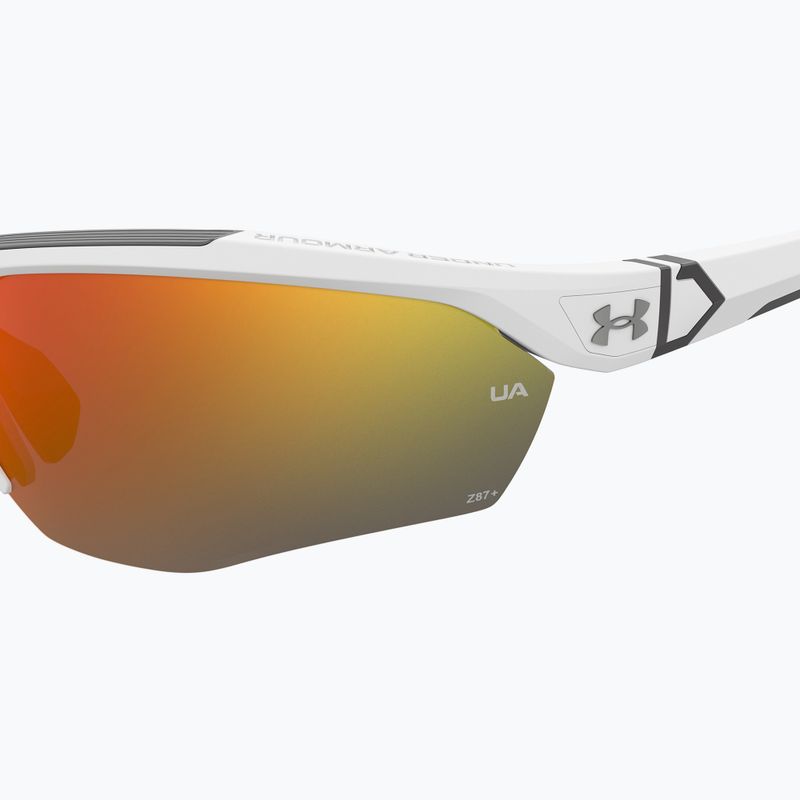 Occhiali da sole da uomo Under Armour Yard Pro bianco opaco/arancio multistrato oleofobico 7
