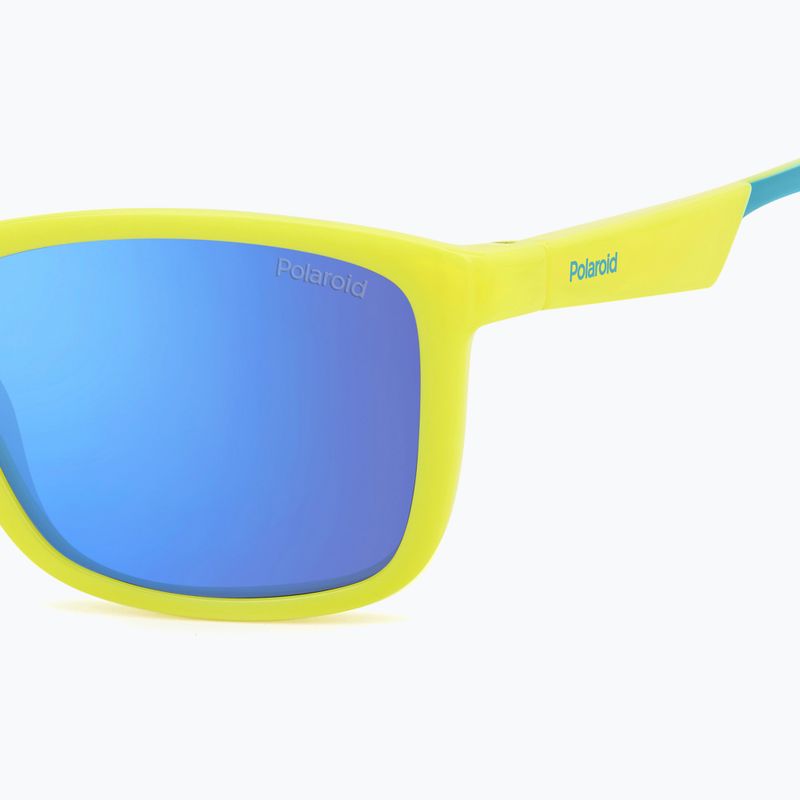 Occhiali da sole Polaroid PLD 8053/S giallo opaco azzurro/blu specchiato polarizzati per bambini 5