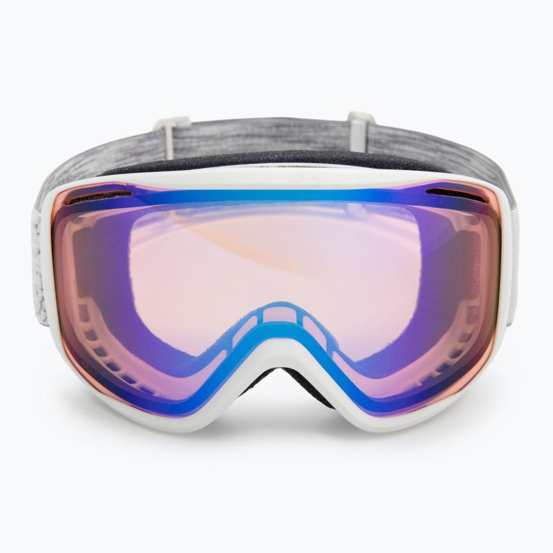 Maschera da sci Smith Rally white chunky knit/blue sensor mirror 2