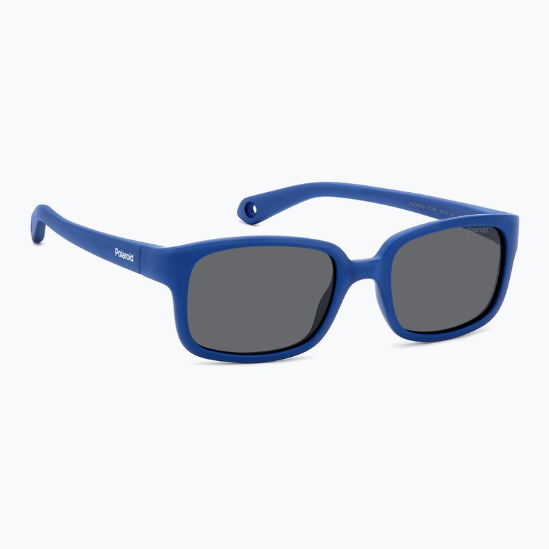 Occhiali da sole Polaroid PLD K008/S blu opaco/grigio polarizzati per bambini