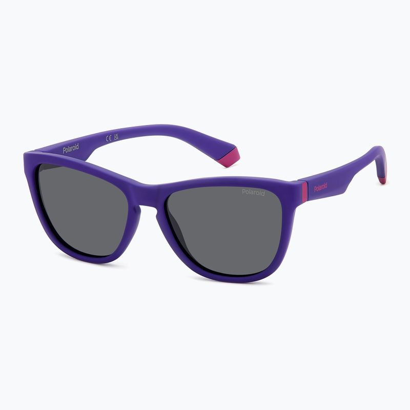 Occhiali da sole Polaroid PLD 8056/S viola opaco/grigio polarizzato per bambini 2