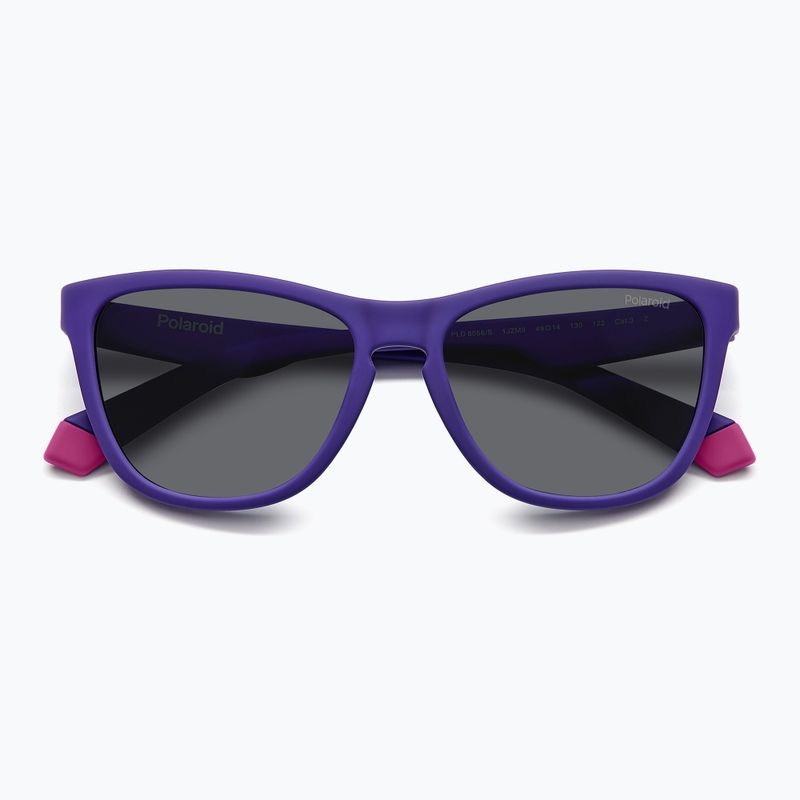 Occhiali da sole Polaroid PLD 8056/S viola opaco/grigio polarizzato per bambini 4