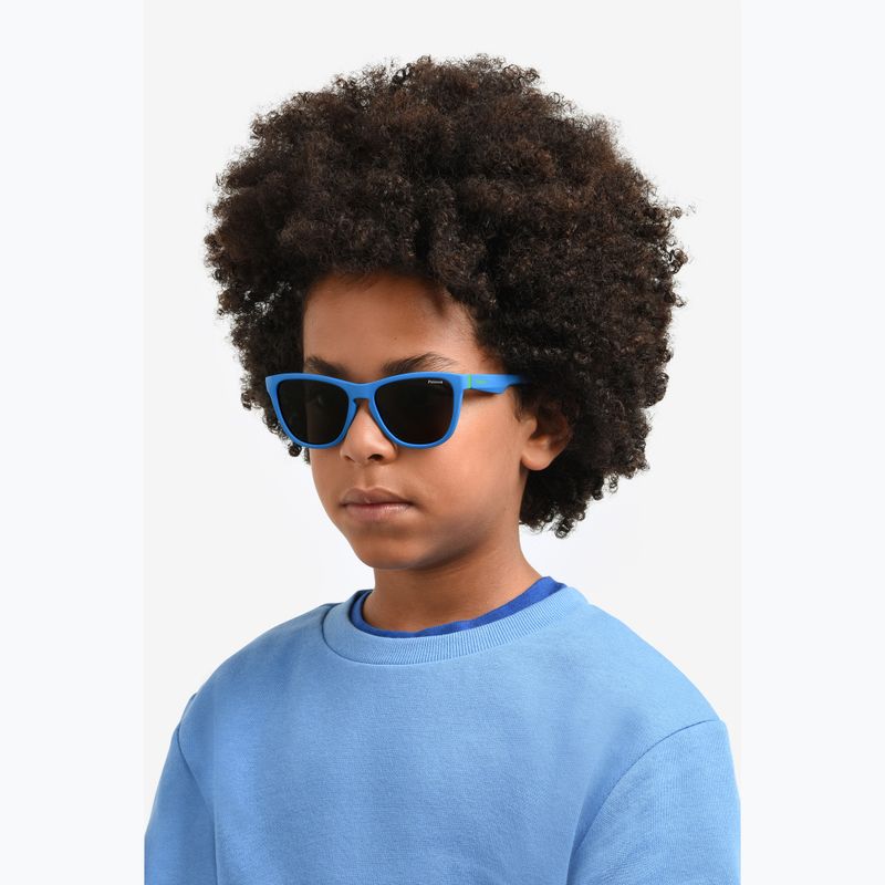 Occhiali da sole Polaroid PLD 8056/S blu opaco/grigio polarizzato per bambini 7