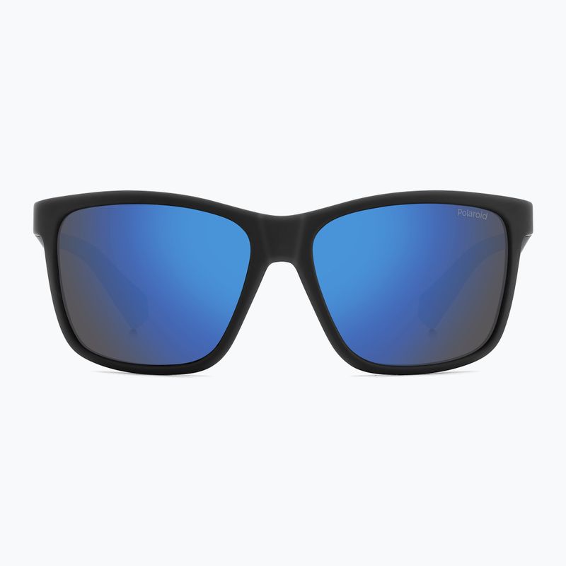 Occhiali da sole Polaroid PLD 8057/S nero opaco/blu specchiato polarizzati per bambini 3