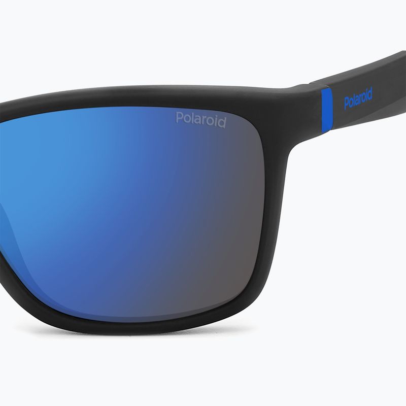 Occhiali da sole Polaroid PLD 8057/S nero opaco/blu specchiato polarizzati per bambini 5