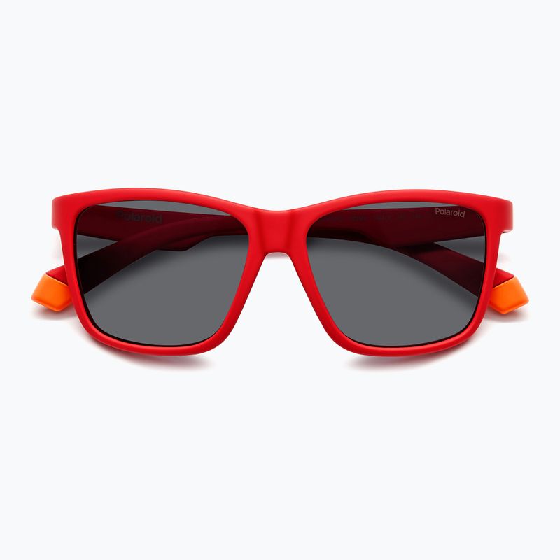 Occhiali da sole Polaroid PLD 8057/S rosso opaco/grigio polarizzato per bambini 4