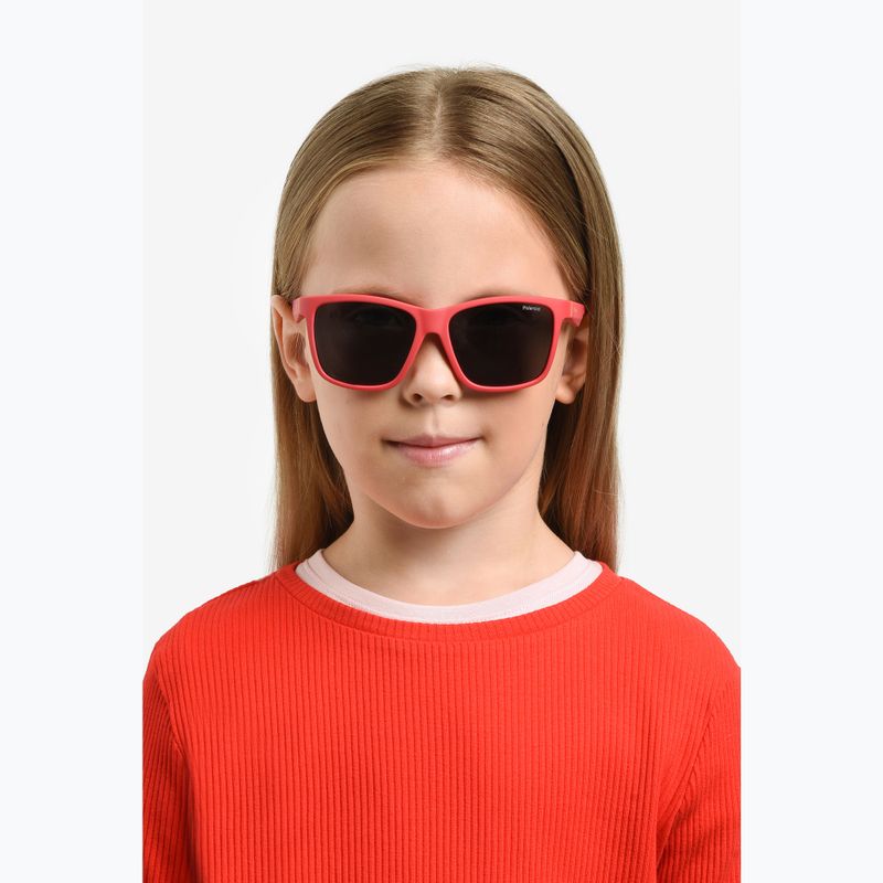 Occhiali da sole Polaroid PLD 8057/S rosso opaco/grigio polarizzato per bambini 6
