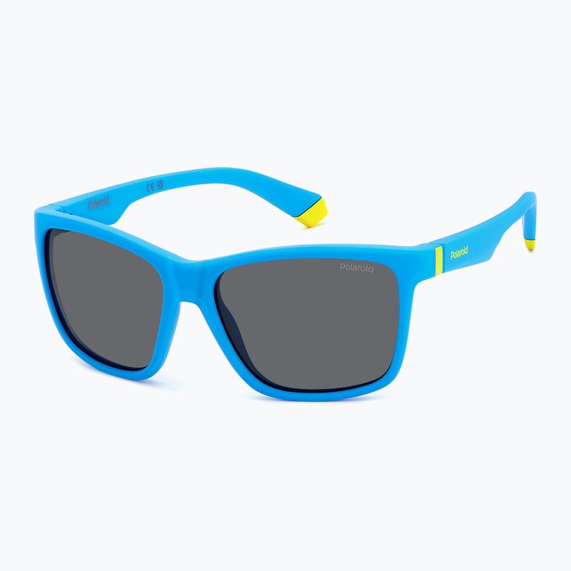 Occhiali da sole Polaroid PLD 8057/S blu opaco/grigio polarizzato per bambini 2