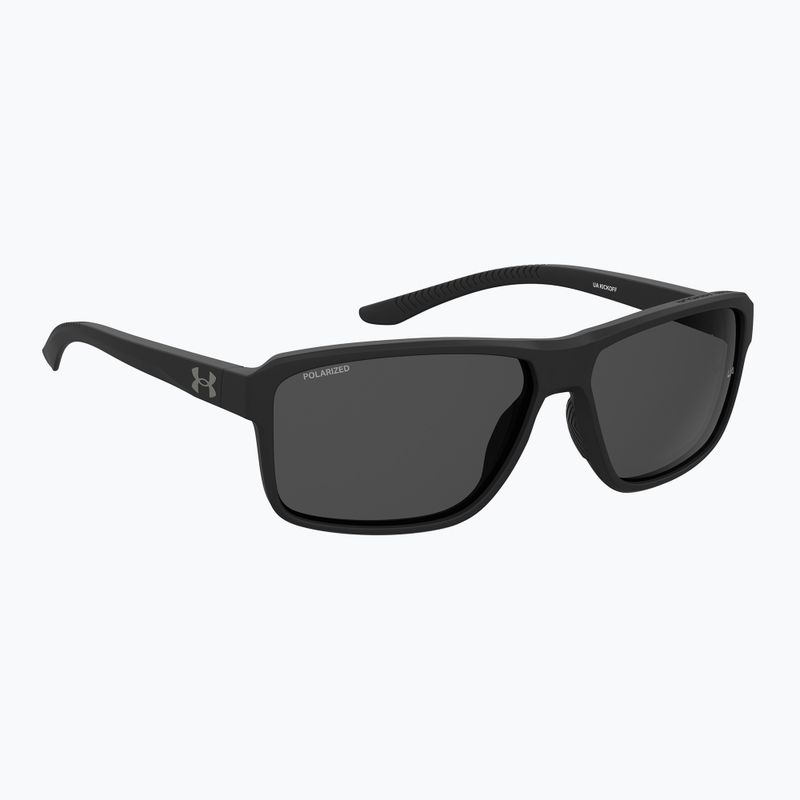 Occhiali da sole da uomo Under Armour Kickoff S3 nero opaco/grigio polarizzato