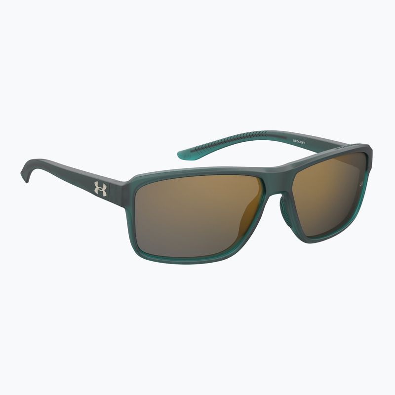 Occhiali da sole da uomo Under Armour Kickoff S3 crystal teal/copper mirror