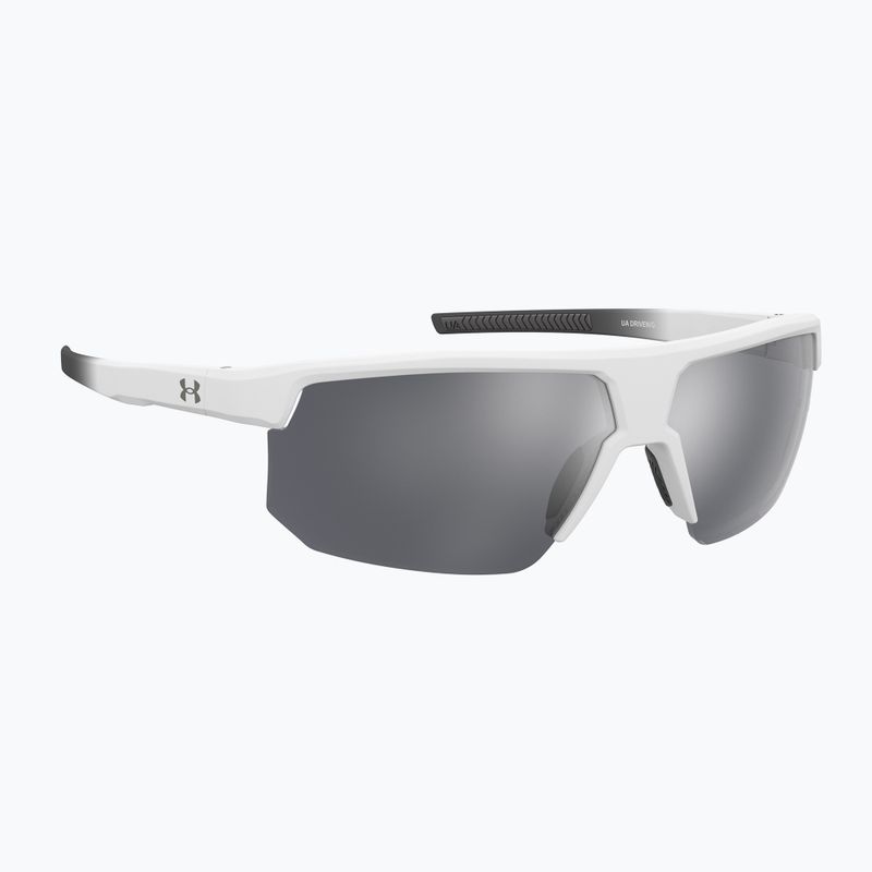 Occhiali da sole da uomo Under Armour Driven/G S3 bianco grigio/argento specchiato