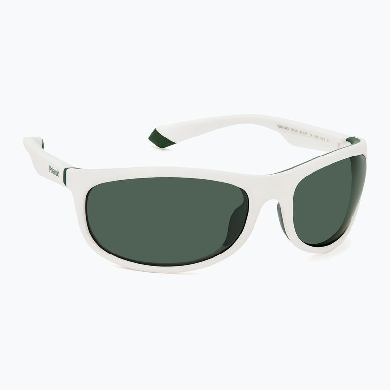 Occhiali da sole Polaroid PLD 2154/S bianco opaco/verde polarizzato