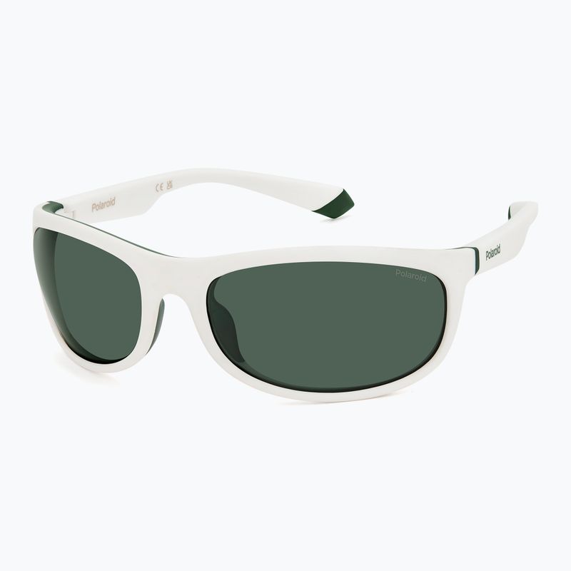 Occhiali da sole Polaroid PLD 2154/S bianco opaco/verde polarizzato 2