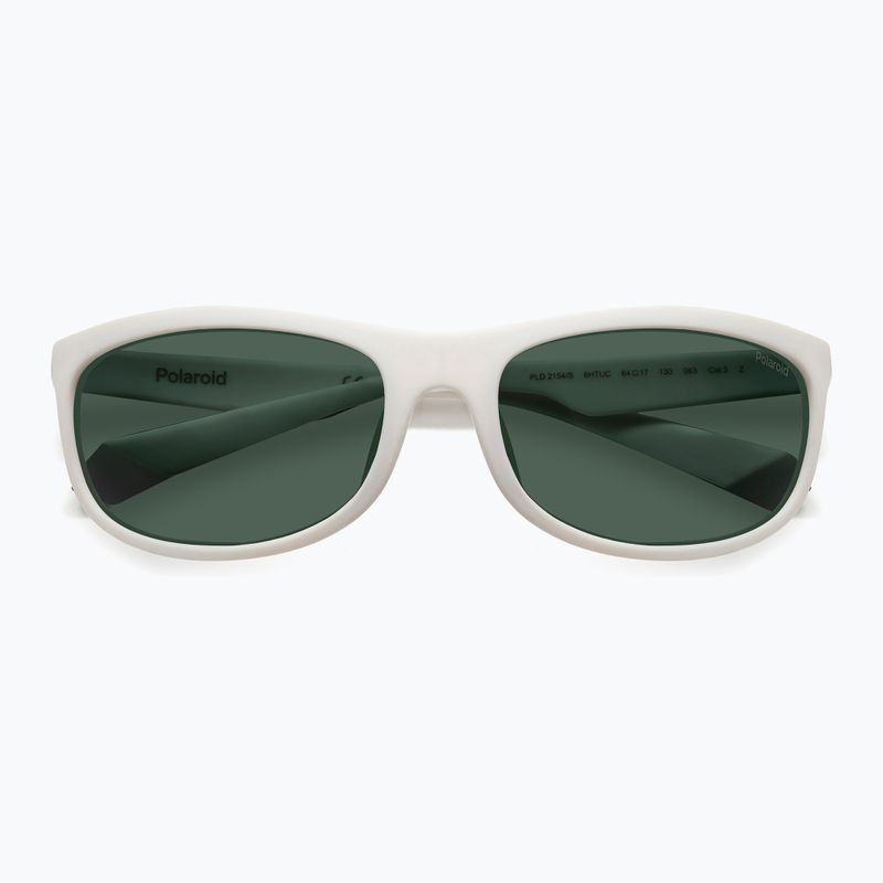 Occhiali da sole Polaroid PLD 2154/S bianco opaco/verde polarizzato 4