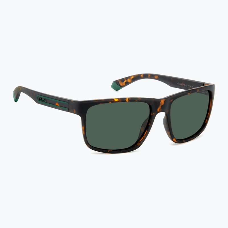 Occhiali da sole Polaroid PLD 2157/S da uomo marrone opaco avana/verde polarizzato
