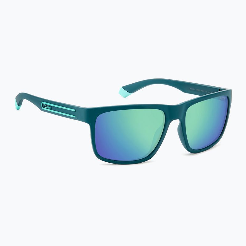 Polaroid PLD 2157/S occhiali da sole da uomo polarizzati con specchio opaco verde acqua/grigio