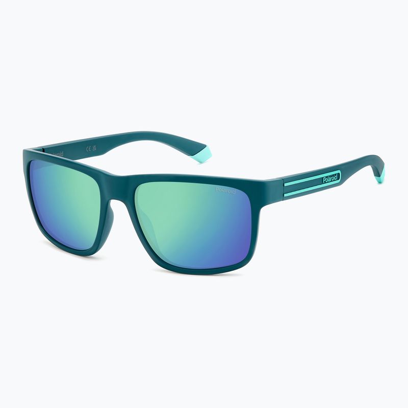 Polaroid PLD 2157/S occhiali da sole da uomo polarizzati con specchio opaco verde acqua/grigio 2
