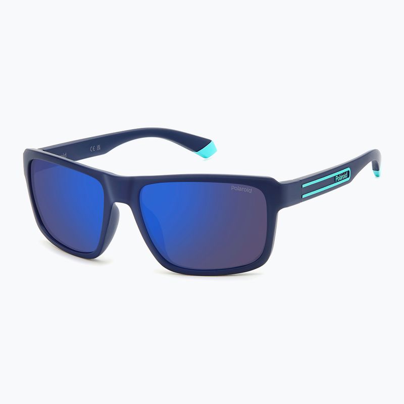 Occhiali da sole Polaroid PLD 2158/S blu opaco/specchio blu polarizzati da uomo 2