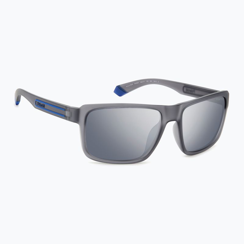 Occhiali da sole Polaroid PLD 2158/S grigio opaco/grigio argento specchiato polarizzati da uomo