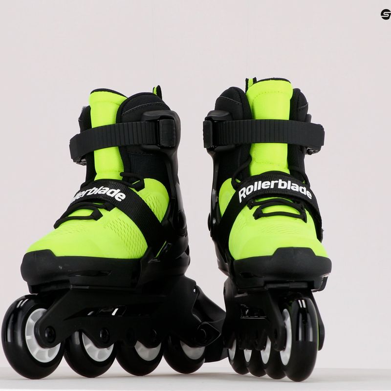 Pattini a rotelle per bambini Rollerblade Microblade giallo neon 9