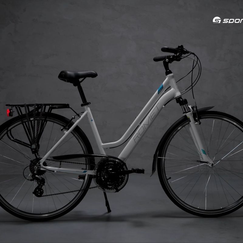 Bicicletta da trekking da donna Romet Gazela 1 bianco/azzurro 10
