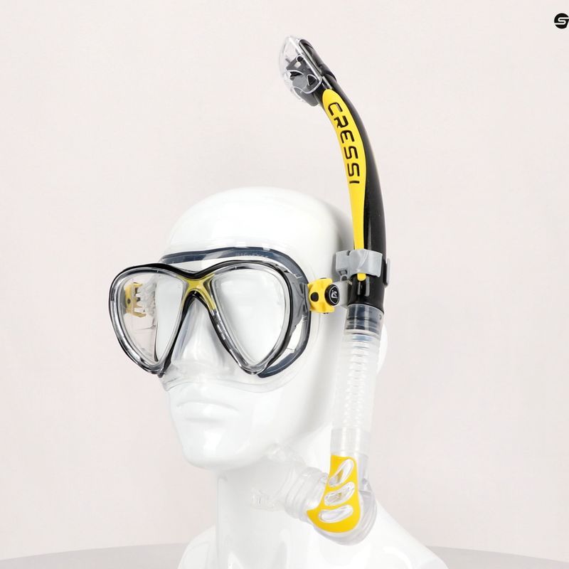 Set da immersione Cressi Big Eyes Evolution + Alpha Ultra Dry giallo 6