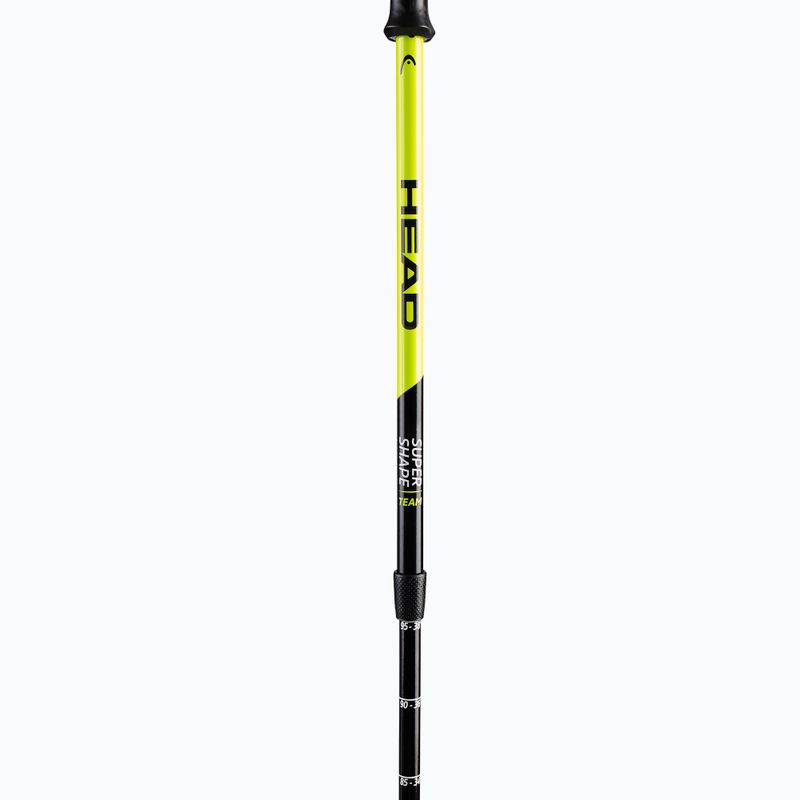 Bastoncini da sci HEAD Supershape Team regolabili per bambini nero/giallo 2
