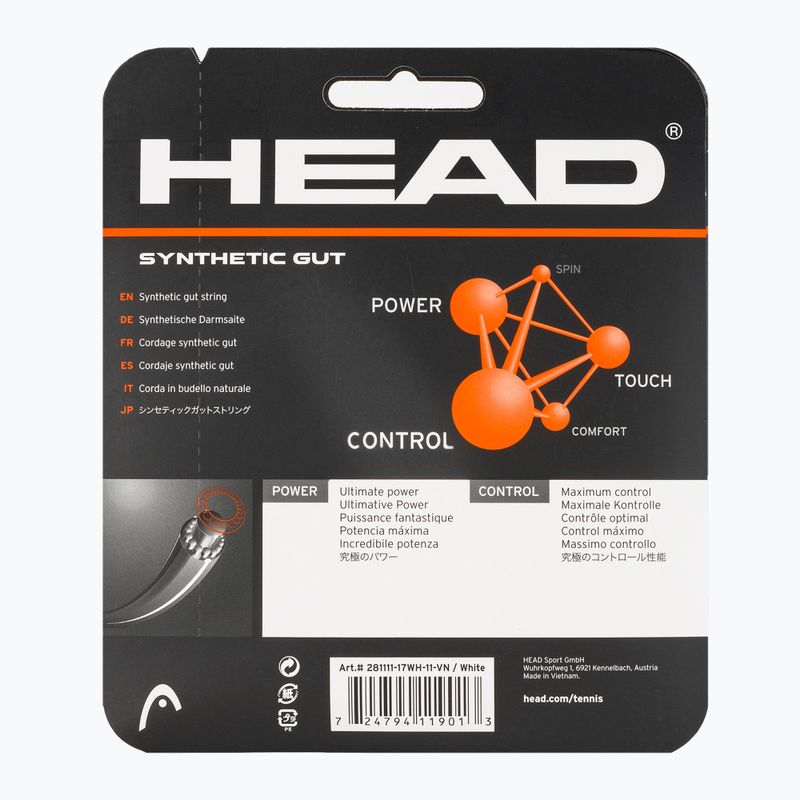 Corda per tennis HEAD Synthetic Gut 12 m white 2