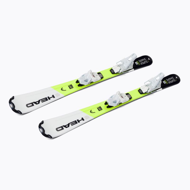 Sci da discesa per bambini HEAD Supershape Team Easy Jrs + attacchi Jrs 4.5 nero/giallo/bianco 4