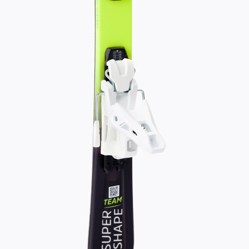 Sci da discesa per bambini HEAD Supershape Team Easy Jrs + attacchi Jrs 4.5 nero/giallo/bianco 6