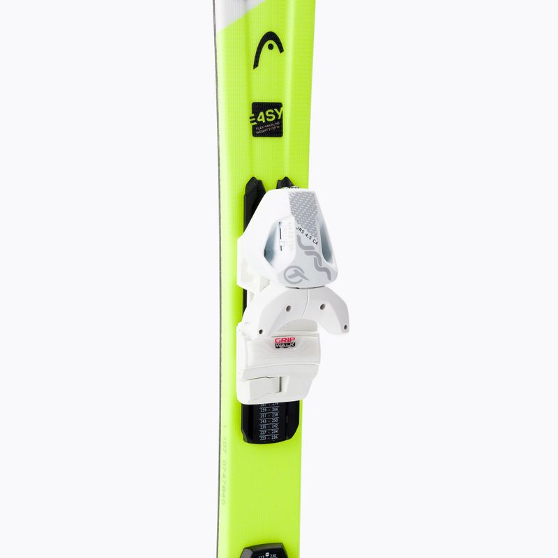 Sci da discesa per bambini HEAD Supershape Team Easy Jrs + attacchi Jrs 4.5 nero/giallo/bianco 7
