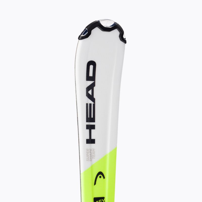 Sci da discesa per bambini HEAD Supershape Team Easy Jrs + attacchi Jrs 4.5 nero/giallo/bianco 8