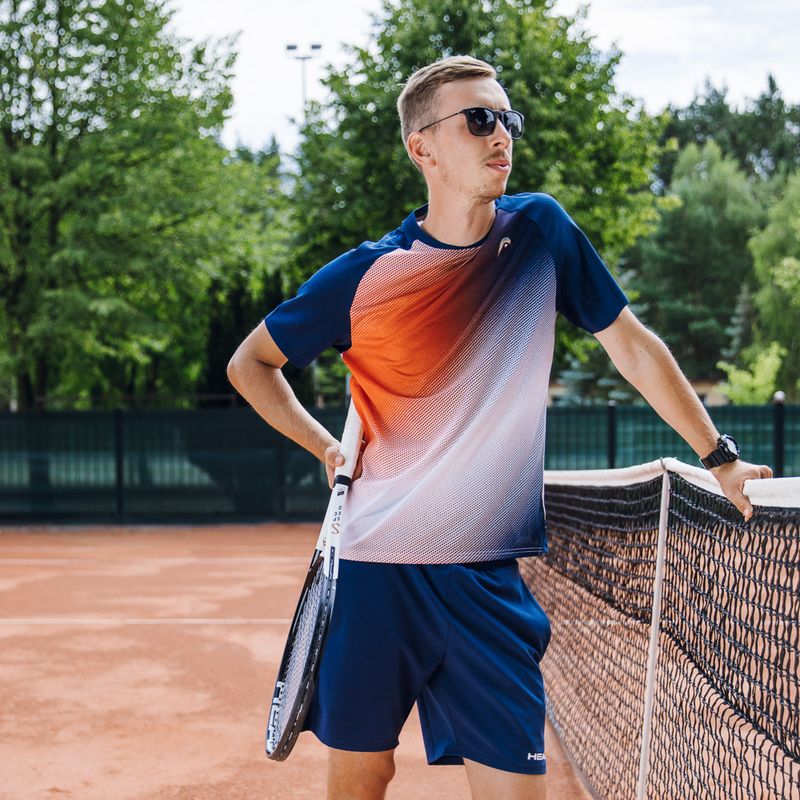 Camicia da tennis HEAD da uomo Perf print perf /tangerine 7