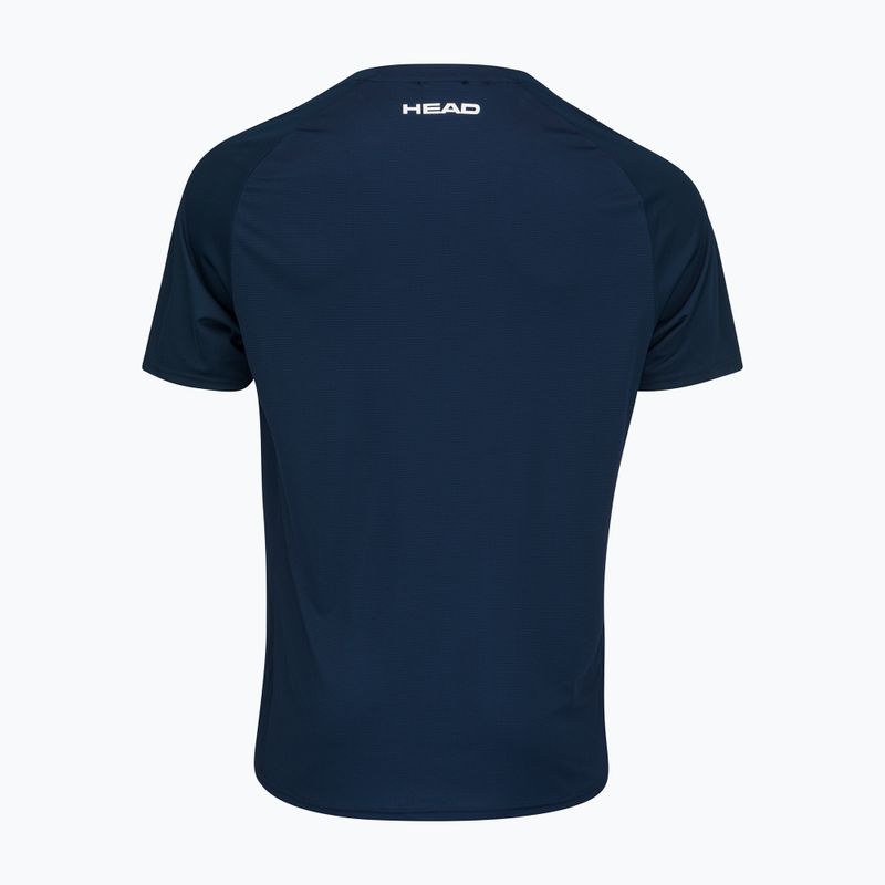 Camicia da tennis HEAD Topspin da uomo blu scuro/print vision 3