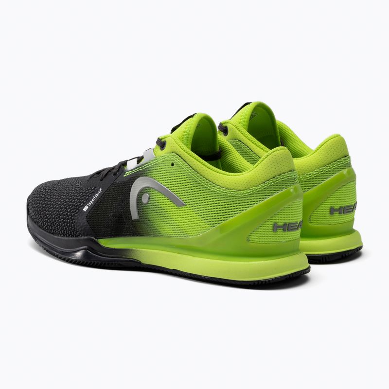 Scarpe da tennis da uomo HEAD Sprint Pro 3.0 Sf Clay nero/lime 3
