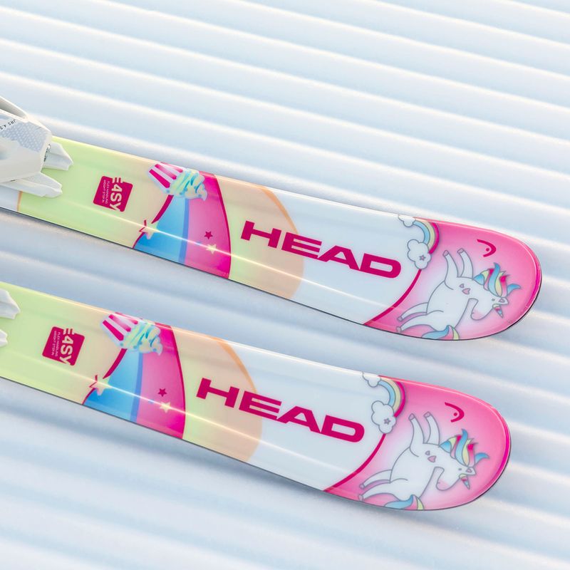Sci junior HEAD Unicorn Easy JRS + attacchi Jrs 4.5 GW CA white/pink 12