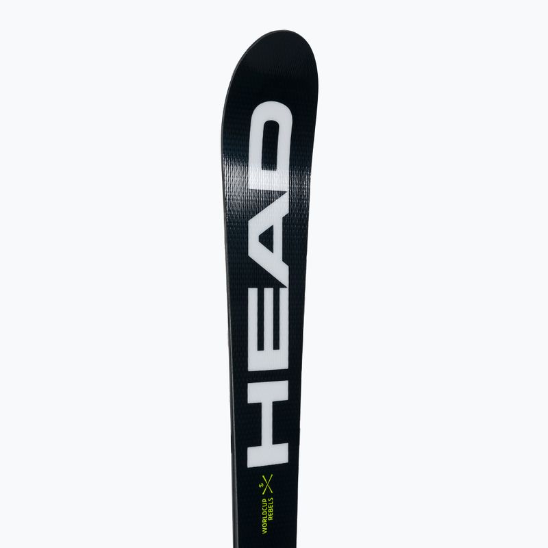 Sci da discesa per bambini HEAD WC e.Race Team SW Jrs + attacchi Jrs 7.5 nero/giallo 8