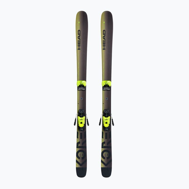 Sci da discesa HEAD Kore 93 + attacchi Attack 14 giallo