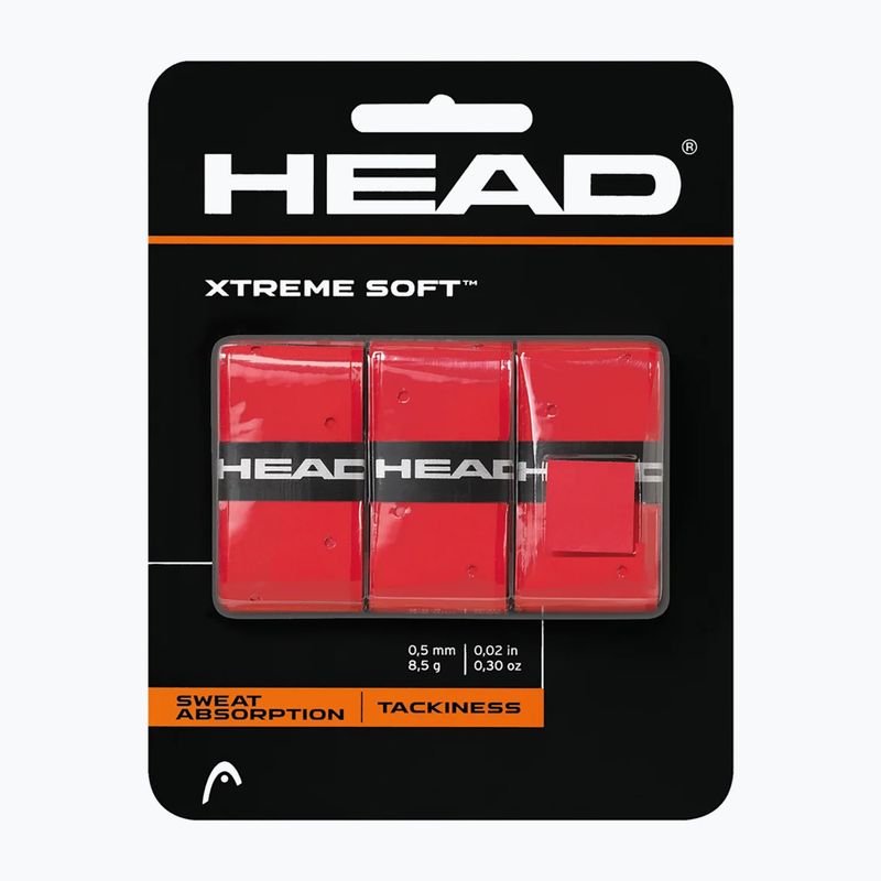 HEAD Xtremesoft Grip Racchetta da tennis Overwrap 3 pezzi rosso.