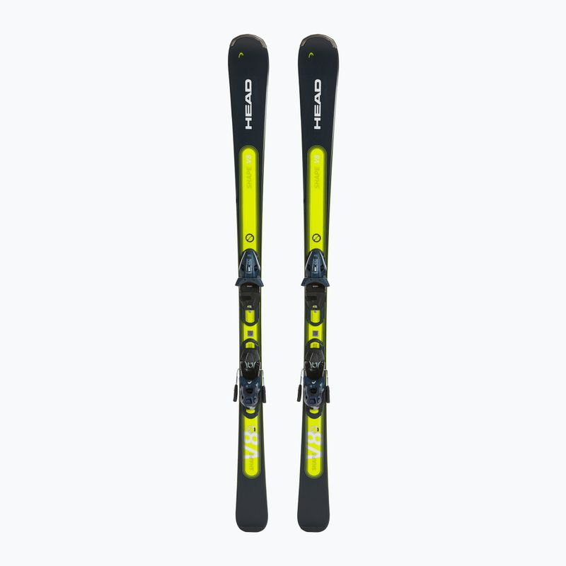 Sci da discesa HEAD Shape e-V8 SW AMT-PR + attacchi PR 11 blu scuro/giallo neon
