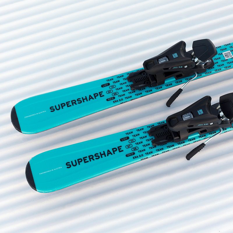 Sci da discesa per bambini HEAD Supershape Team Easy JRS + attacchi Jrs 4.5 GW CA white/blue 9
