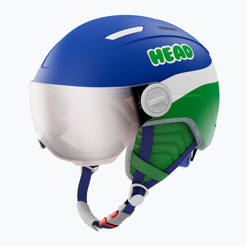 Casco da sci Head Mojo Visor Jr per bambini blu/verde/argento rosso