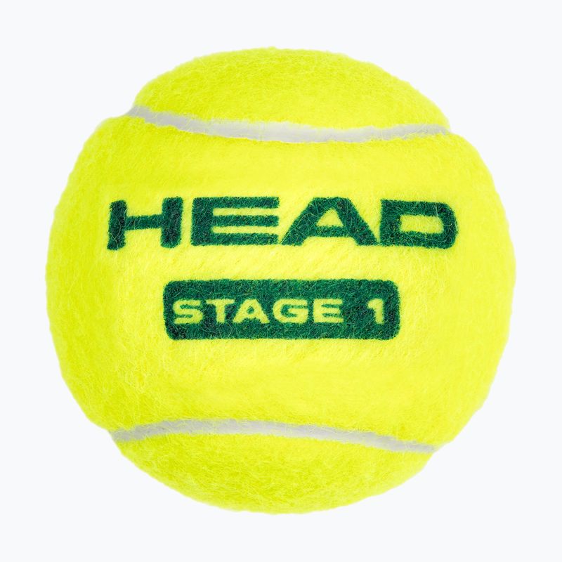Palline da tennis per bambini HEAD Stage 1 3 pezzi verdi. 3