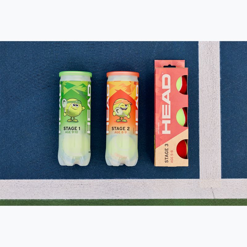 HEAD Stage 3 palline da tennis per bambini 3 pezzi rosso. 5