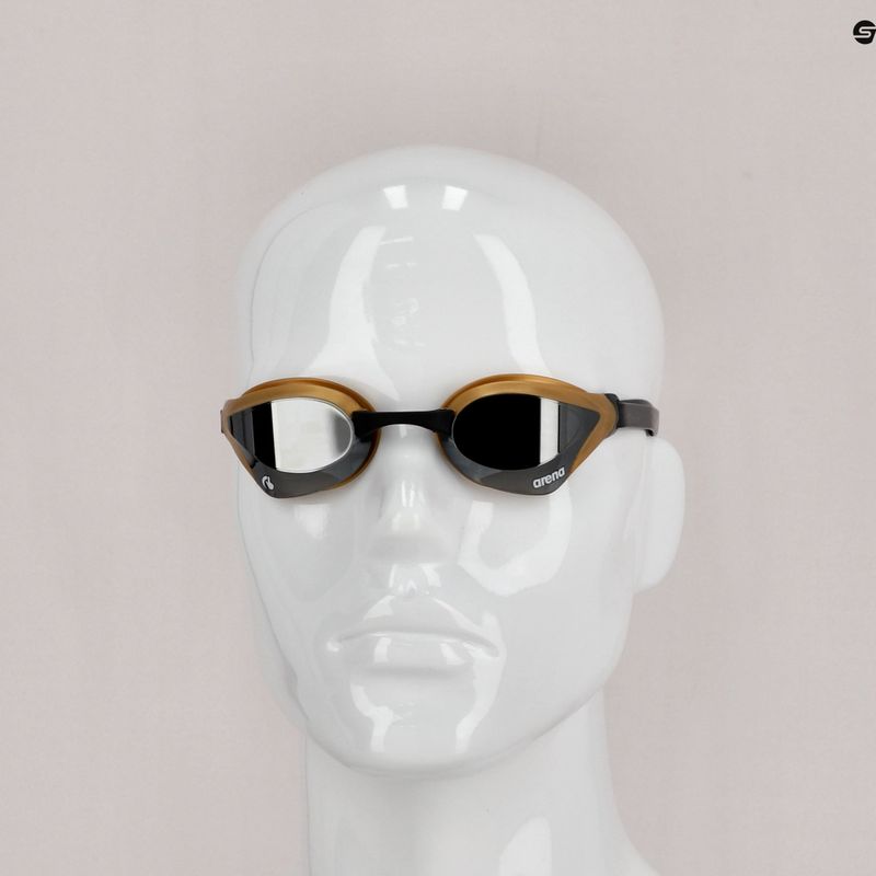 Occhiali da nuoto Arena Cobra Core Swipe Mirror argento/oro 3
