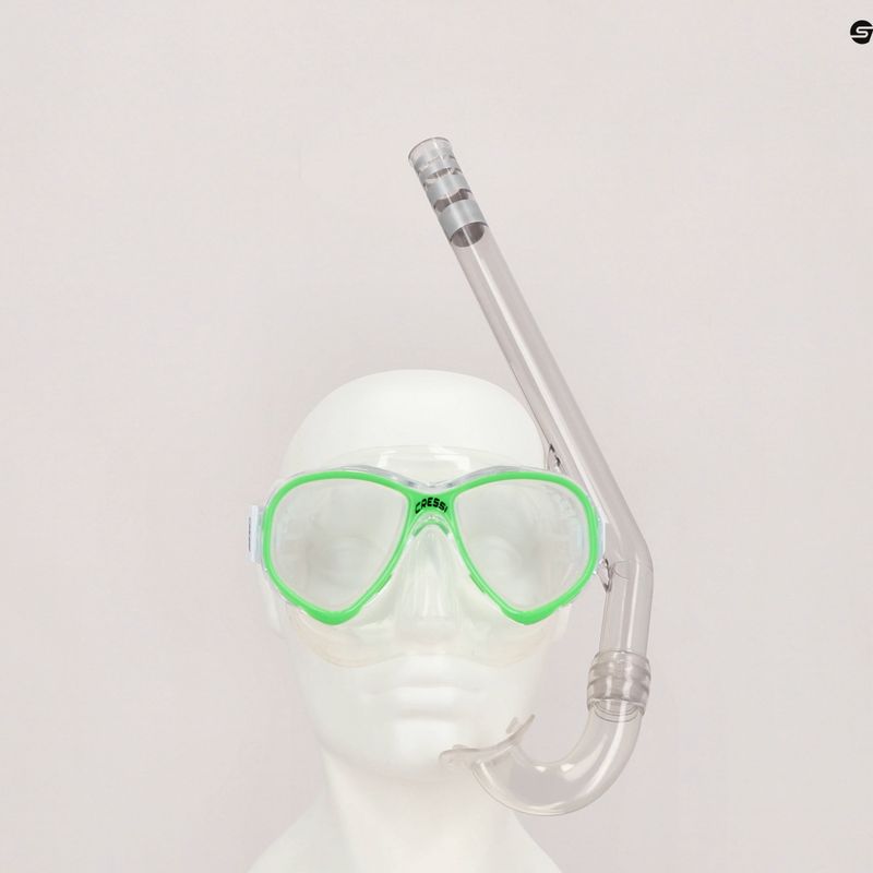 Set da snorkeling per bambini Cressi Perla + Minigringo clear/lime 7
