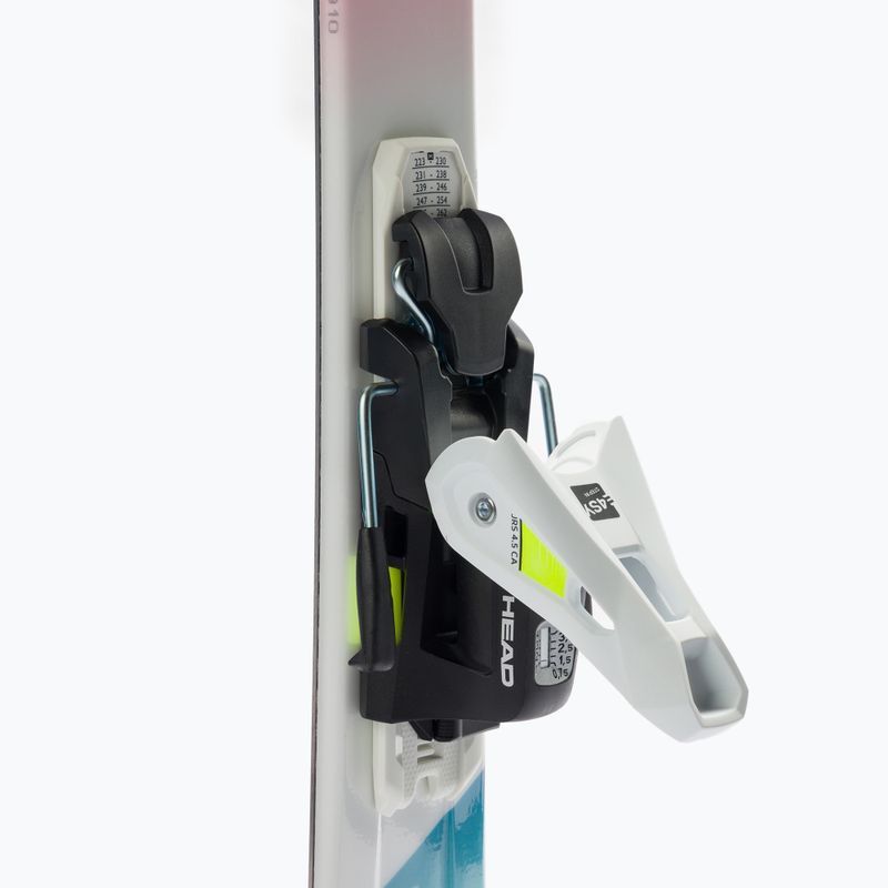Sci da discesa per bambini HEAD Joy Easy Jrs + attacchi Jrs 4.5 bianco/blu/rosa 7