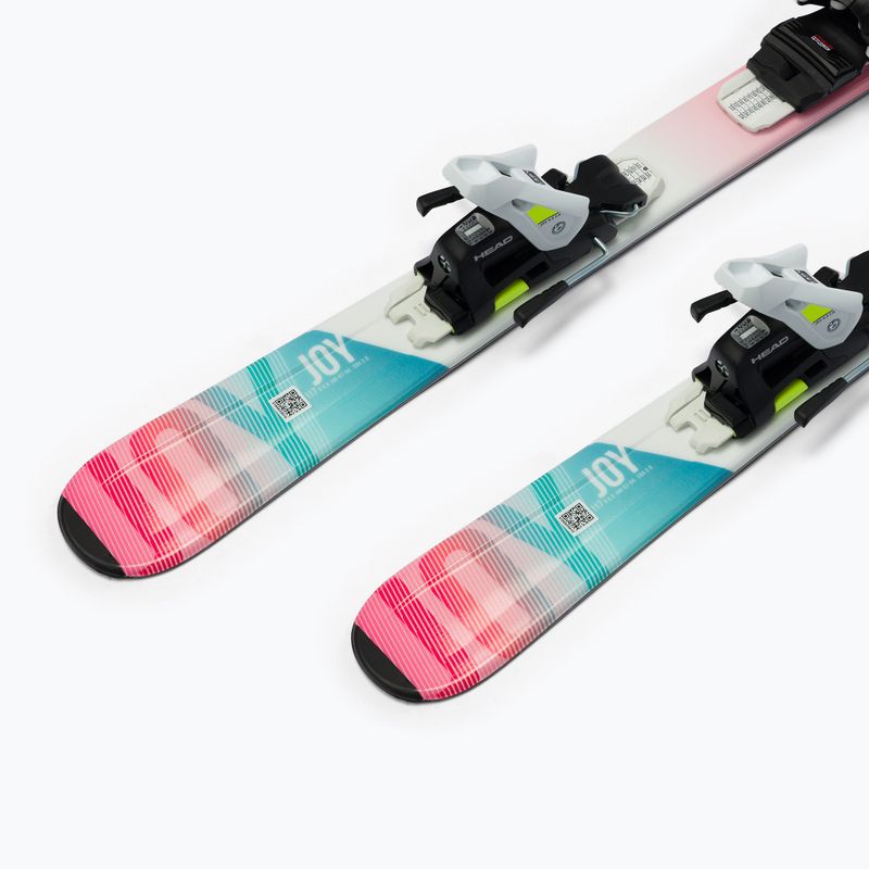Sci da discesa per bambini HEAD Joy Easy Jrs + attacchi Jrs 4.5 bianco/blu/rosa 9