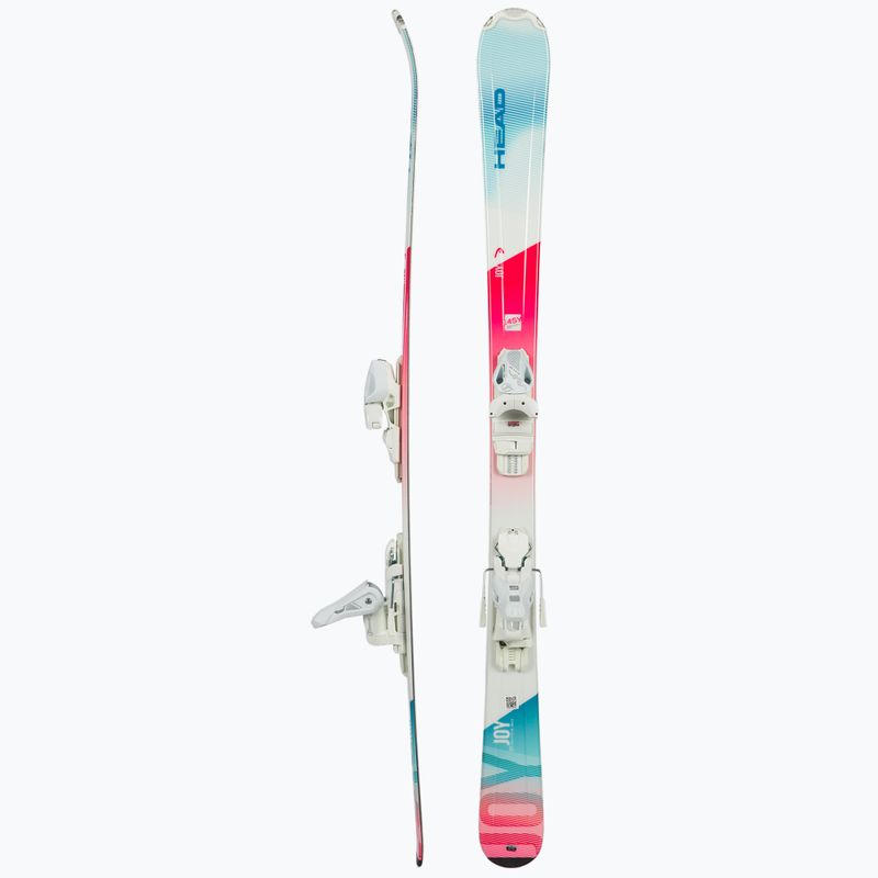 Sci da discesa per bambini HEAD Joy Easy Jrs + attacchi Jrs 7.5 bianco/blu/rosa 2